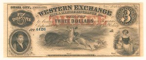 $3 Western Exchange Fire and Marine Insurance Co. - Obsolete Banknote - Broken Bank Note